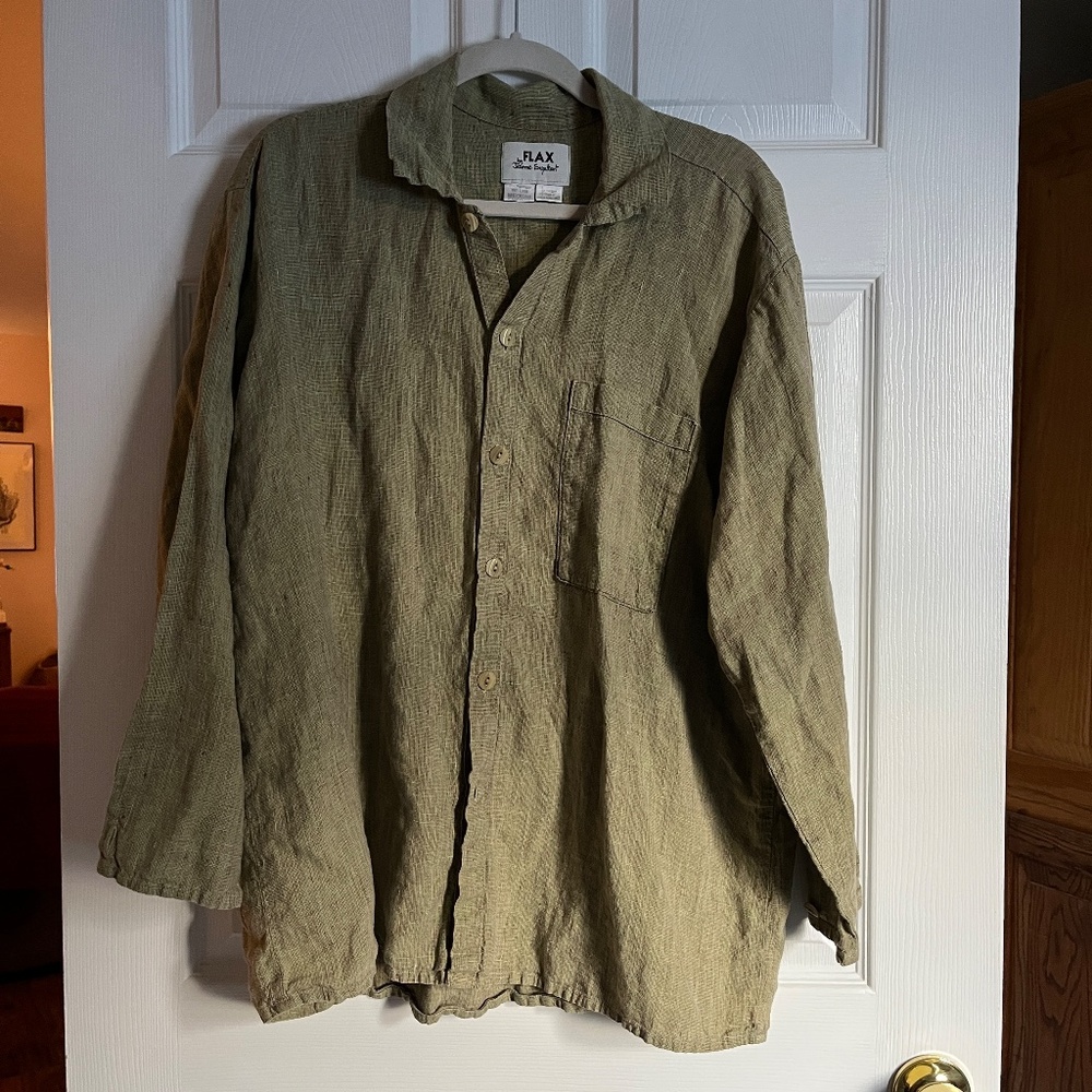 FLAX by Jeanne Engelhart 100% linen button down
